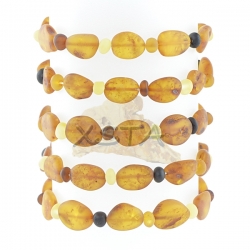 Raw cognac mix amber bracelet